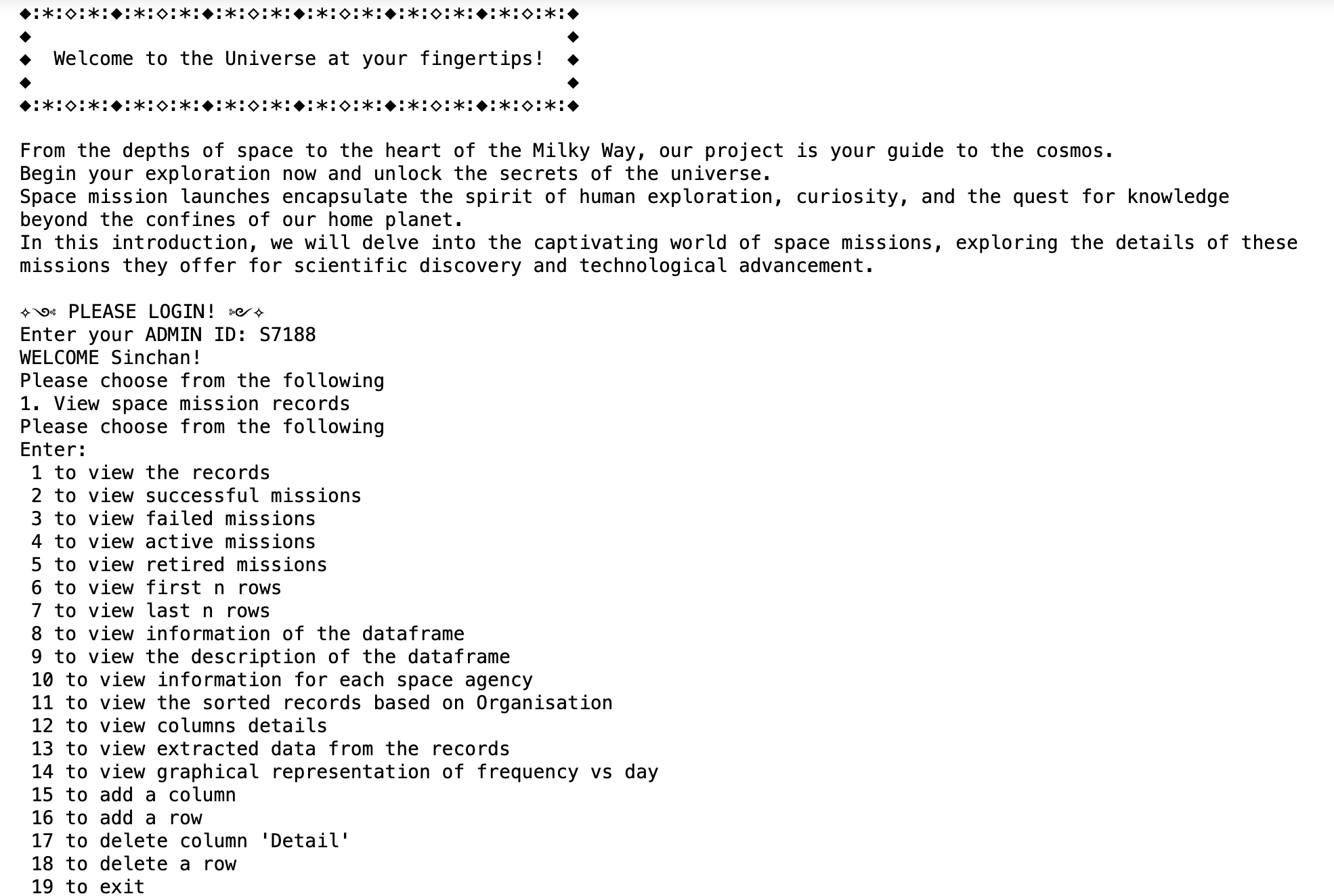 Space Mission Analysis
